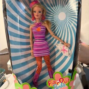 Barbie in Pink and Purple Striped Outfit